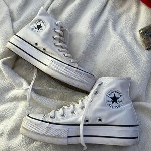 white platform converse